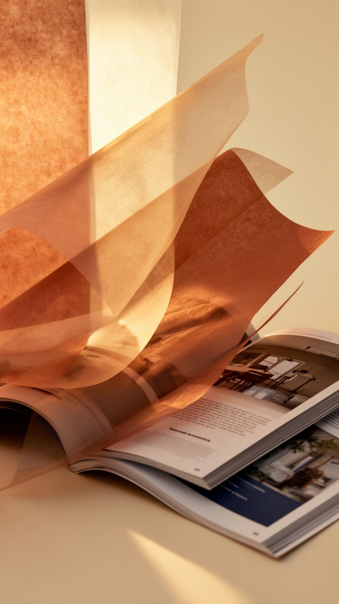 Editorial paper layers in warm golden light, evoking the craft of independent publishing